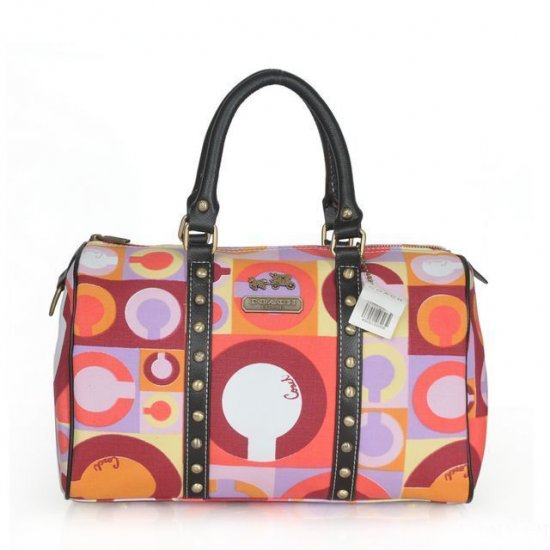 Coach Poppy Stud Medium Multicolor Luggage Bags ASY - Click Image to Close